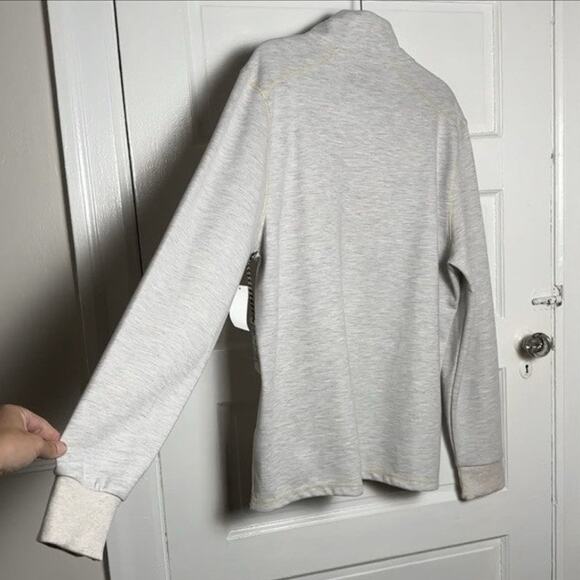 Men's Cream Half-Zip Sweater - Picture 15 of 16